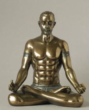 Body Talk man Yoga - Lotus position, tattoed