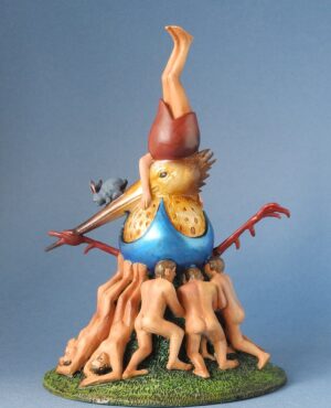 Oiseau dans un oeuf bleu