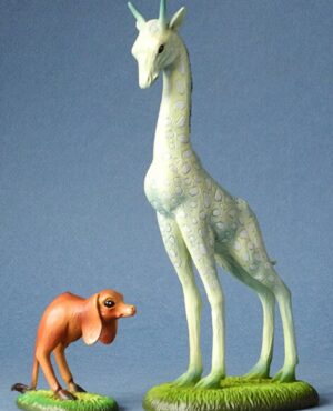 Girafe et chien à deux pattes