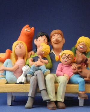 Familie op de bank